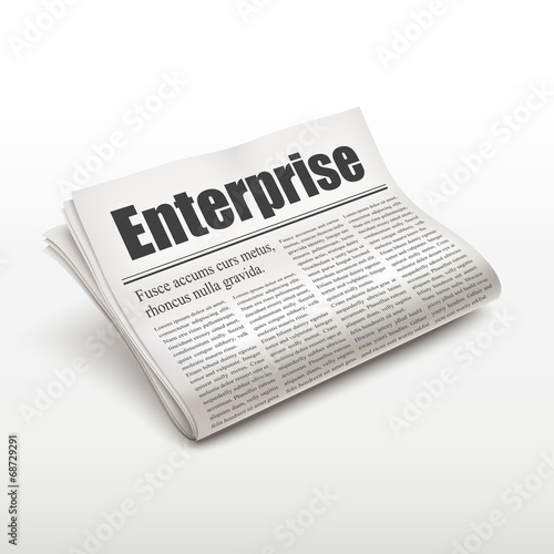 enterprise word on newspaper