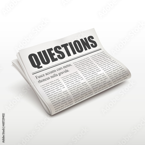 questions word on newspaper