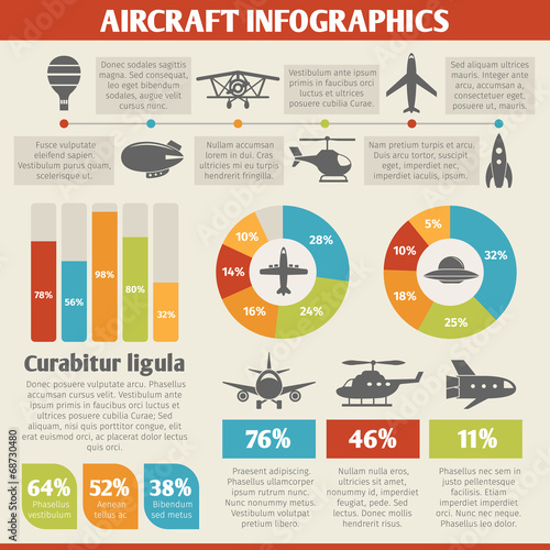 Aircraft icons infographic