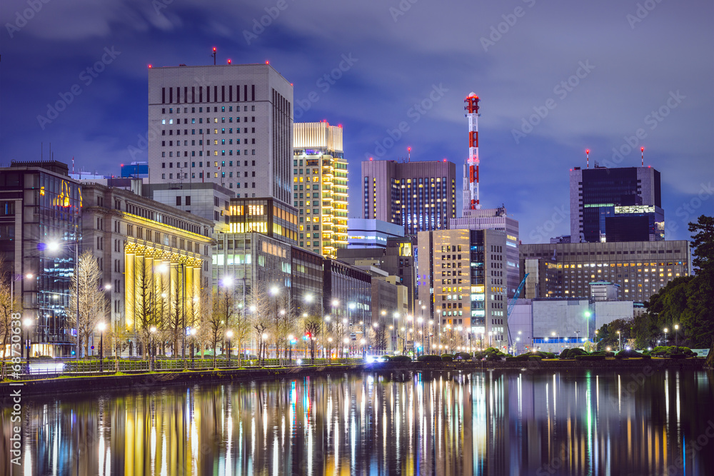 Tokyo, Japan Cityscape at Marunouchi Business District