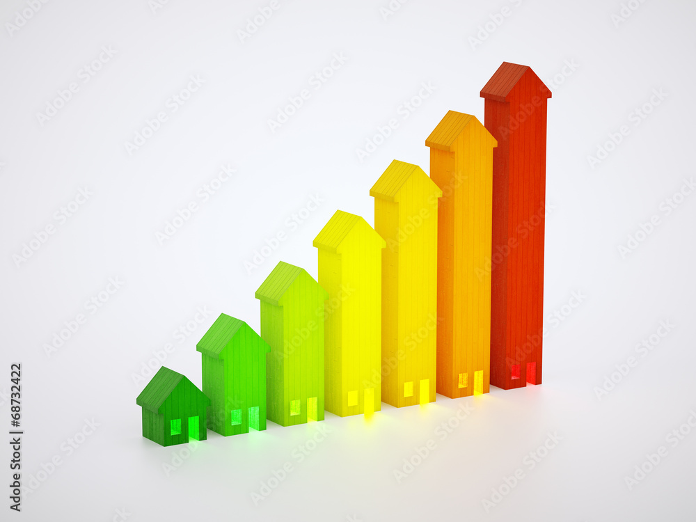 3d render image of house energy label 3d render image of house energy label