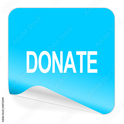 donate blue sticker icon