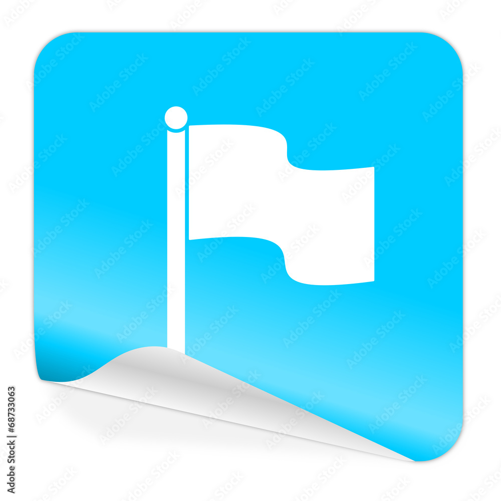 flag blue sticker icon