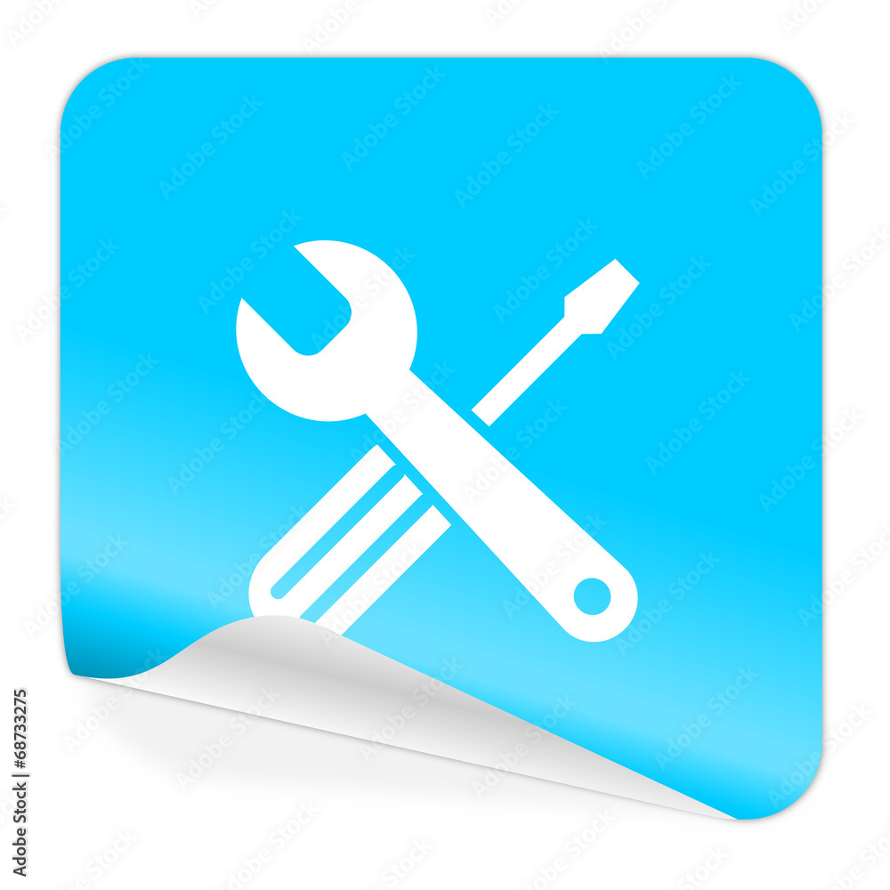 tools blue sticker icon tools blue sticker icon