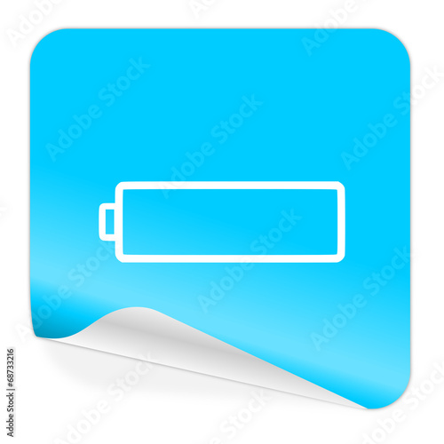 Free Download battery blue sticker icon - GFXLoad