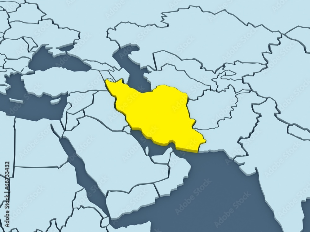 Fototapeta premium Map of worlds. Iran.