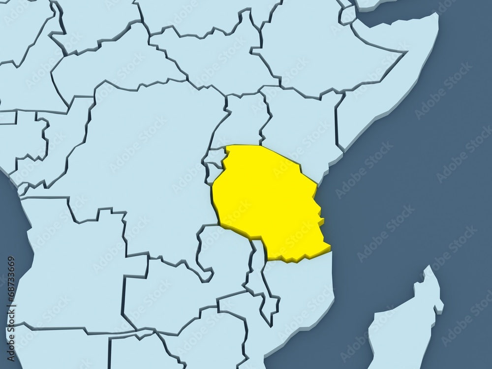Obraz premium Map of worlds. Tanzania.
