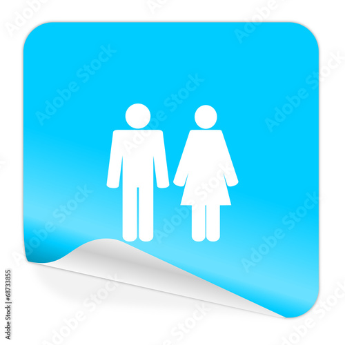couple blue sticker icon