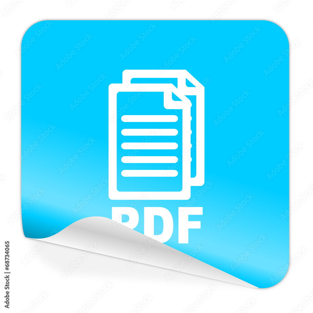 pdf blue sticker icon, pdf blue sticker icon,