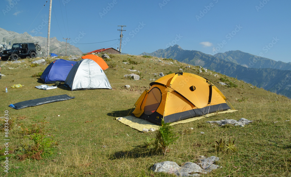 mountain camping - tents