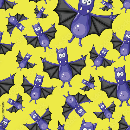 Seamless pattern with bats
