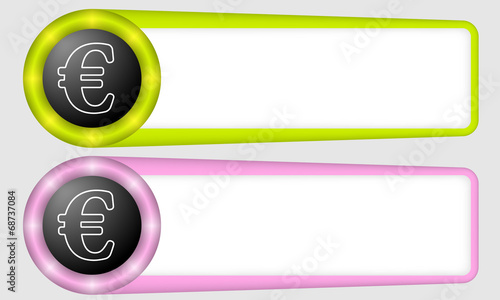 green and purple frames for any text with euro symbol