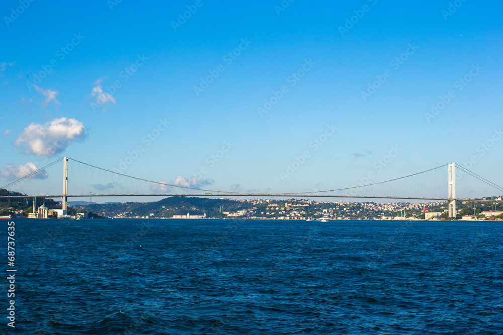 Fatih Sultan Mehmet Bridge over the Bosphorus strait in Istanbul
