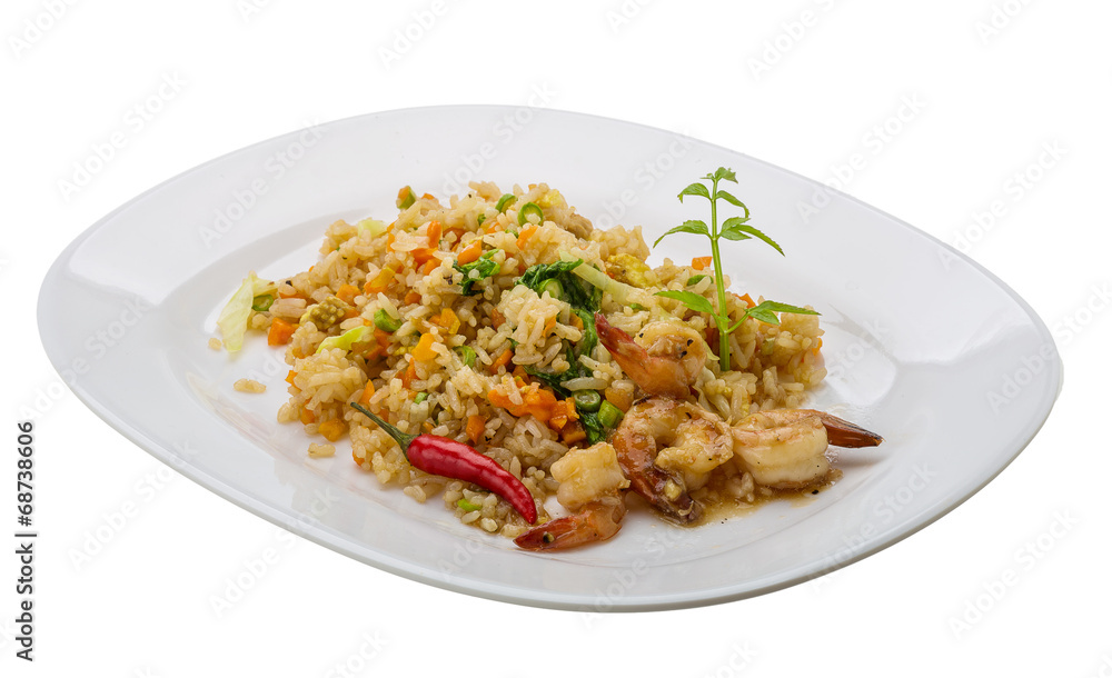 Fried rice with shrimps