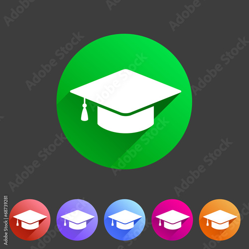 Flat graduation cap icon