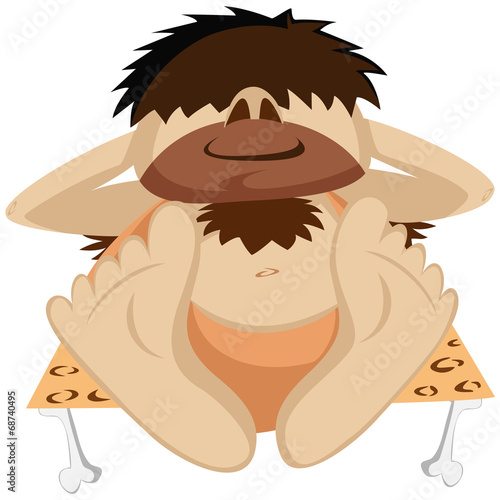 Paleo summer - Funny lazy prehistoric caveman