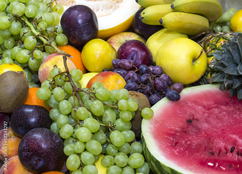 background of fresh fruits bunch berry  banana