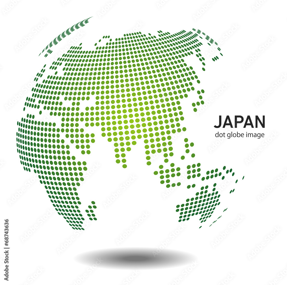 Fototapeta premium グローバルイメージ・地球・ドット素材