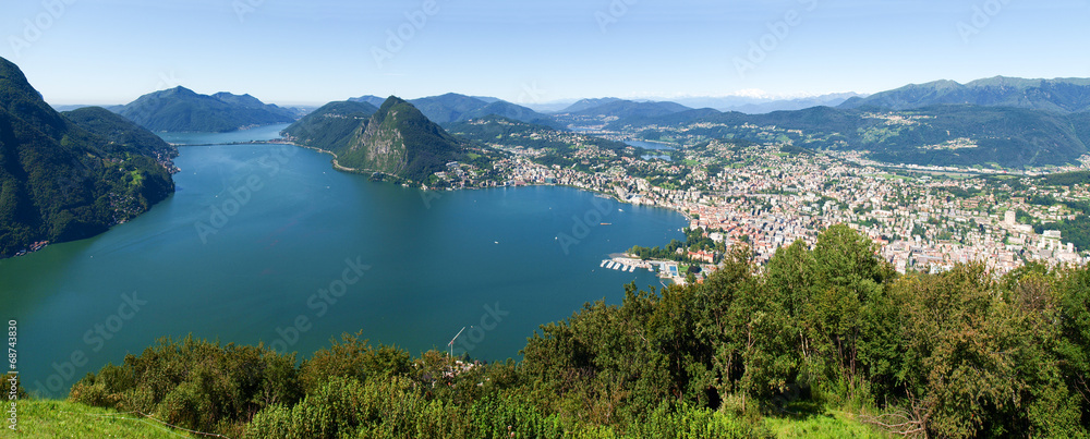 View from Monte Bre in the Gulf of Lugano