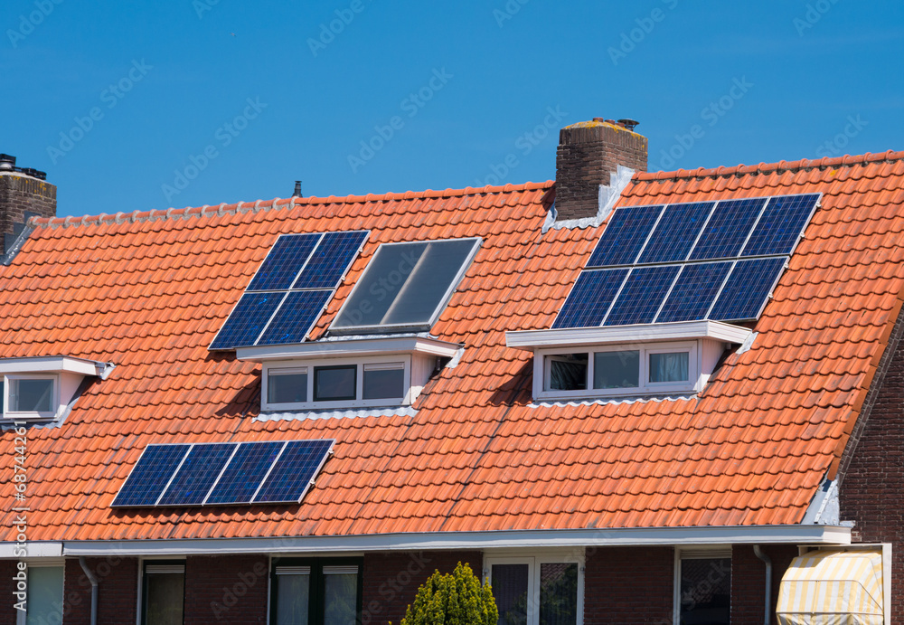 solar panels on roof