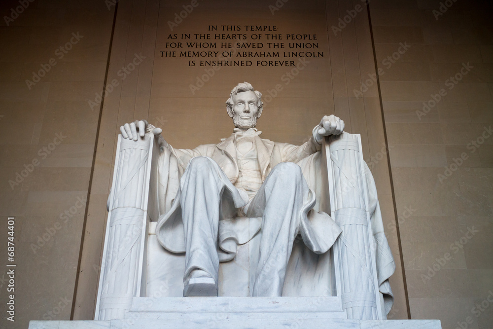 The statue of Abraham Lincoln, Lincoln Memorial, Washington DC