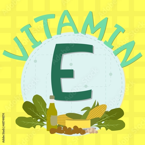 Colorful design of vitamin e