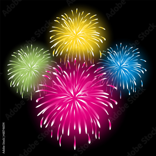 Feuerwerk, Explosion, Vorlage, Set, Design