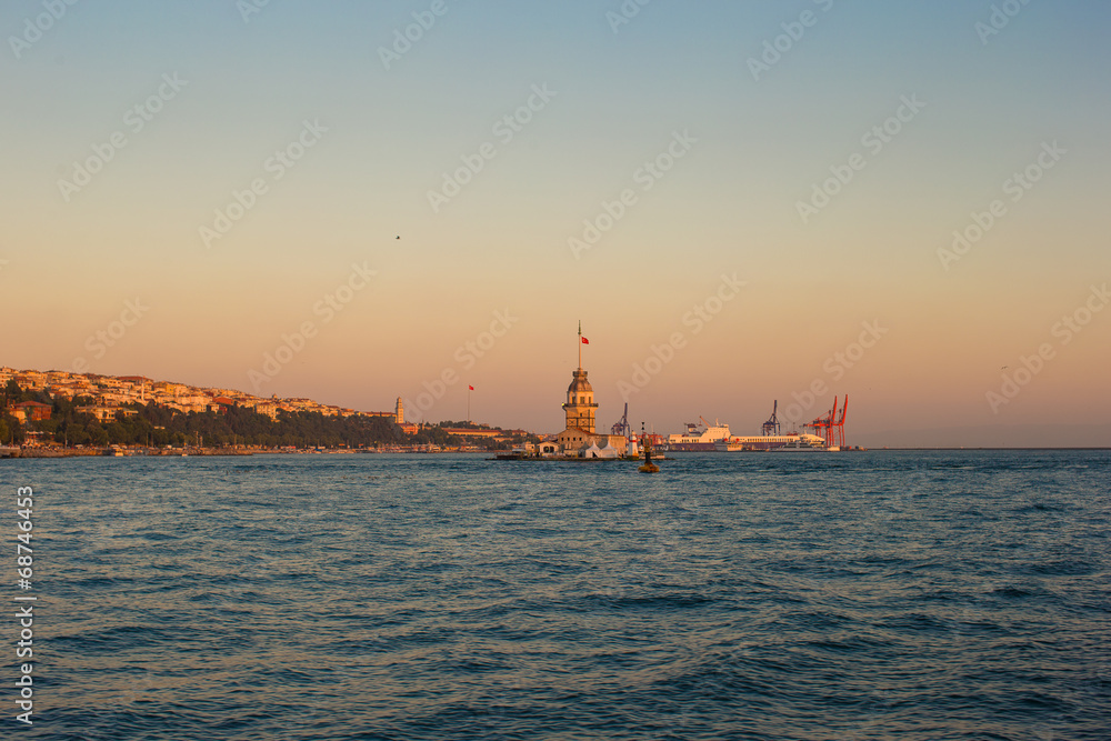 Maiden Tower in sunset, Istanbul