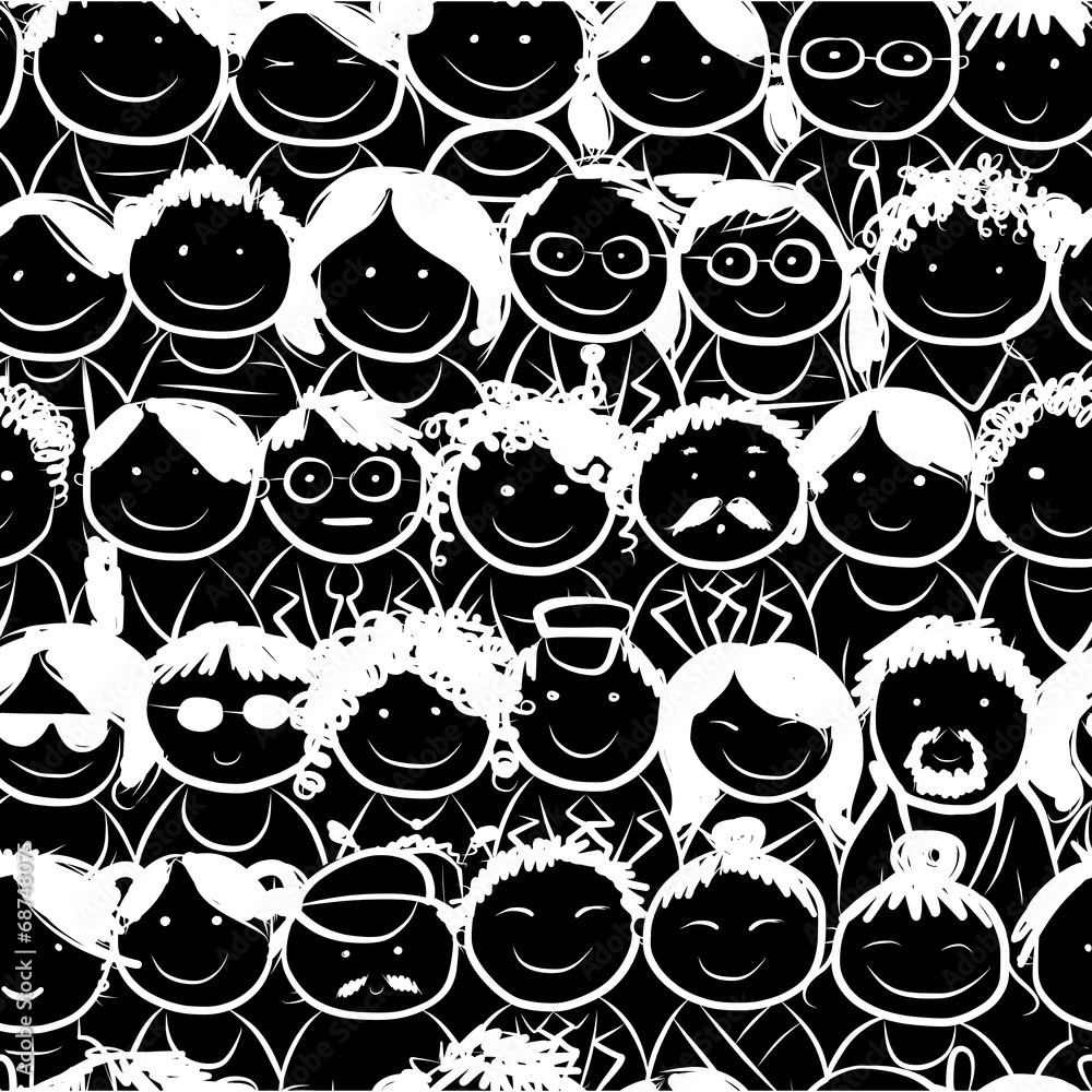 Seamless pattern with people crowd for your design Seamless pattern with people crowd for your design