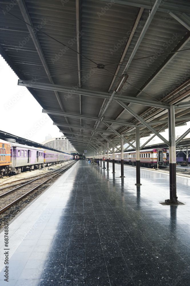 Platform and trains in Bangkok