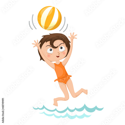 girl playing volleyball vector