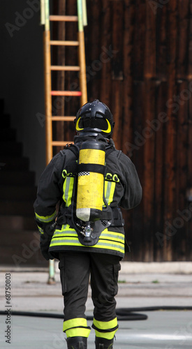 firefighter with oxygen tank in action 5