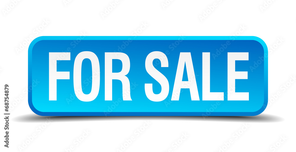 for sale blue 3d realistic square isolated button for sale blue 3d realistic square isolated button