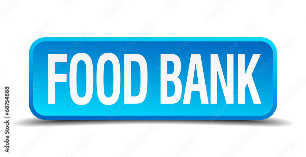 food bank blue 3d realistic square isolated button food bank blue 3d realistic square isolated button