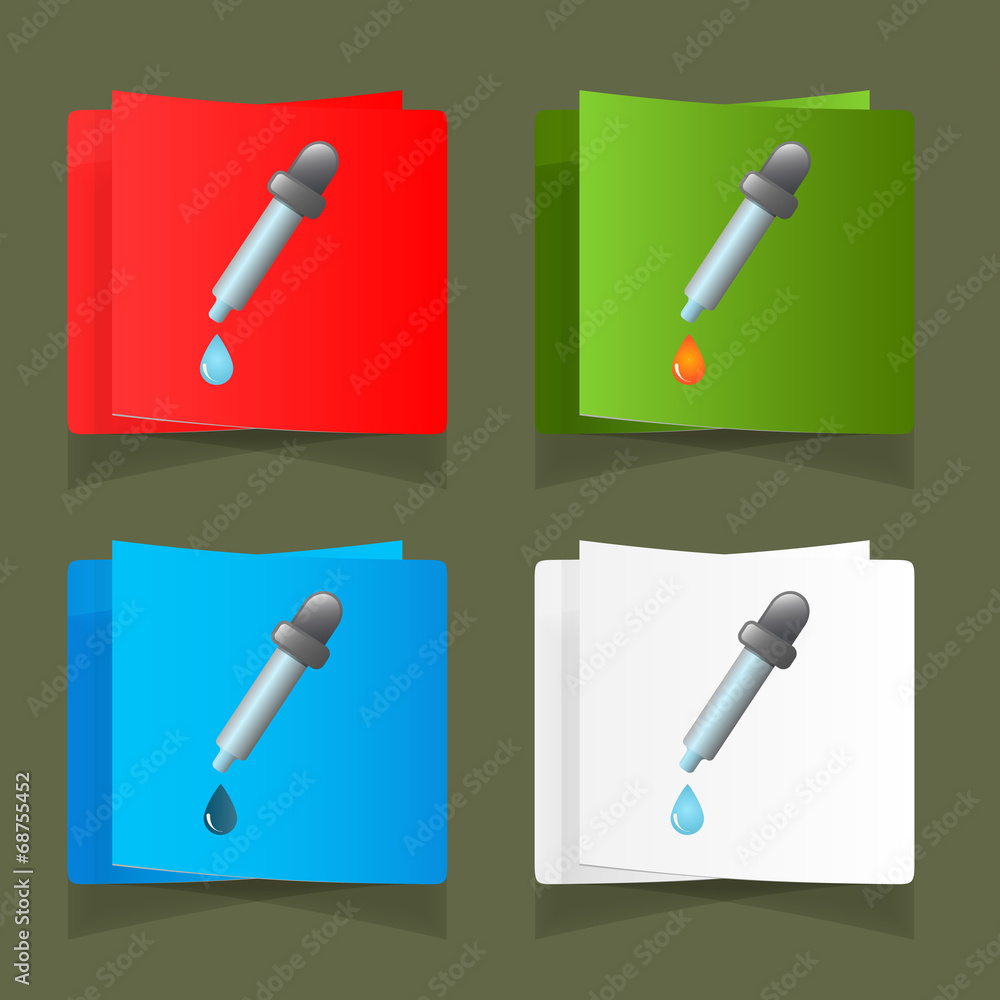 Icon medicine dropper with a drop vector Icon medicine dropper with a drop vector