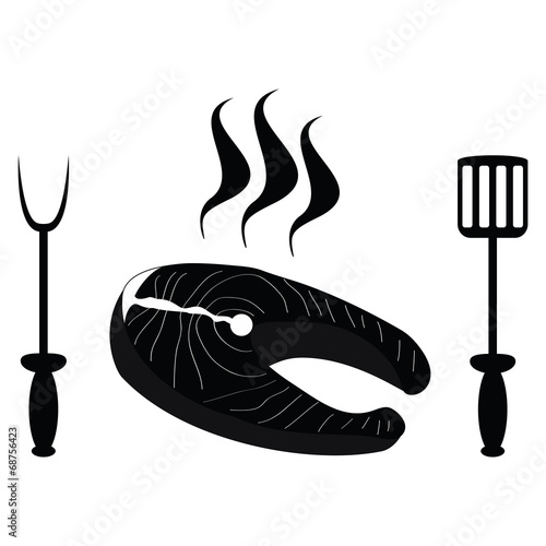 Fish roast on the barbecue grill