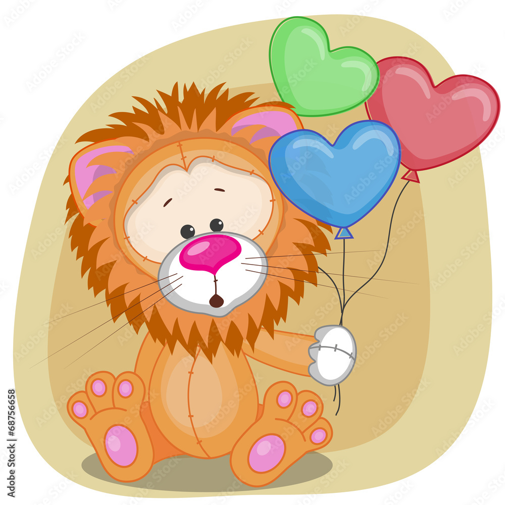 Lion with balloons Lion with balloons