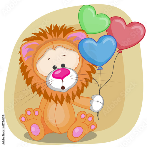 Lion with balloons