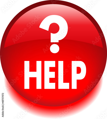 Круглый векторный значок с надписью HELP
