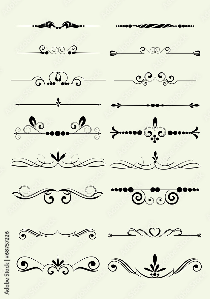 Set of calligraphic elements for editable and design Set of calligraphic elements for editable and design