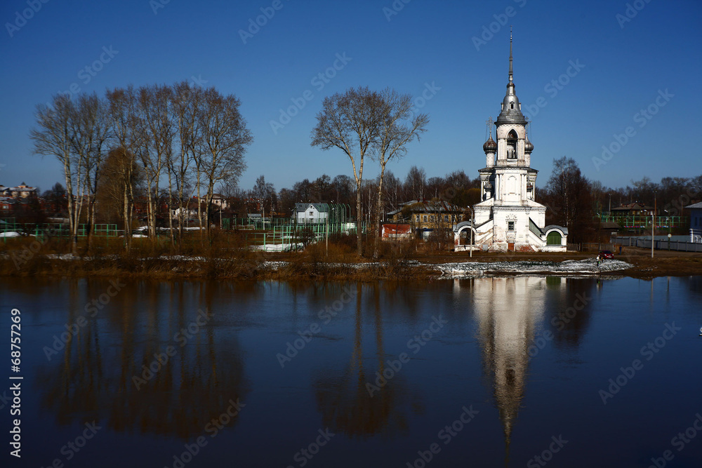 stone chapel, orthodox church, Russia
