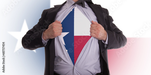 Businessman with Texas flag t-shirt
