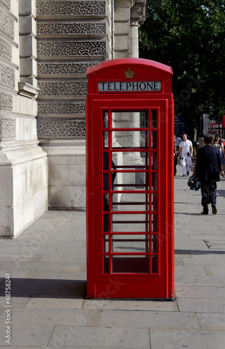 classic red telephone booth in london  england