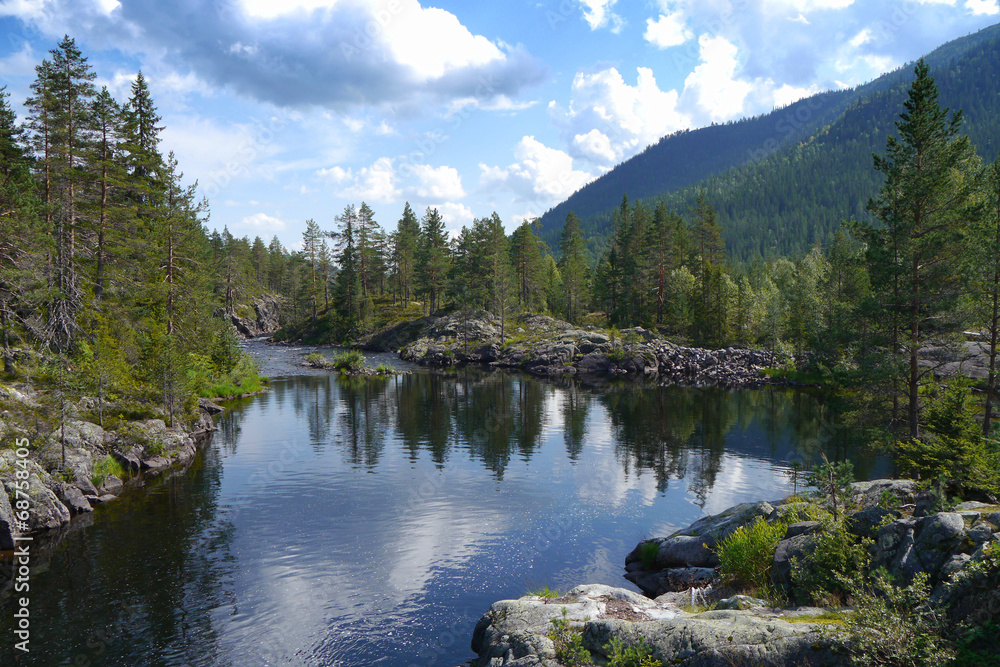 perfect alpine lake in scandinavia