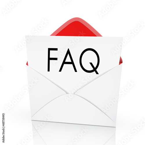 the word FAQ on a card
