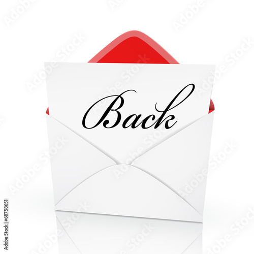 the word back on a card