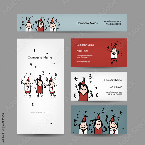 Design of business cards with corporate party