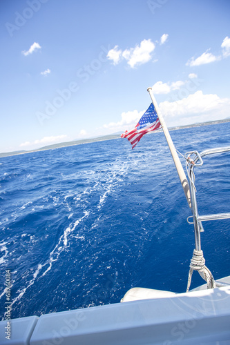 American-flagged sailing boat