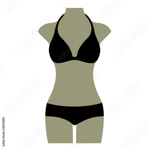 Bikini Sommer Vektor Icon Button