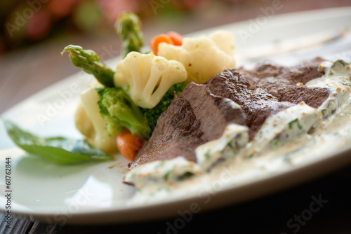 beef with steamed vegetables